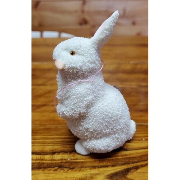 Department 56 Snowbabies Easter Bunny Rabbit Pink Ears Nose Vintage 1996 - Picture 5 of 12